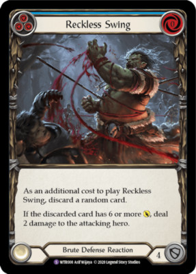 Flesh & Blood TCG - Reckless Swing WTR008 Super Rare Non Foil