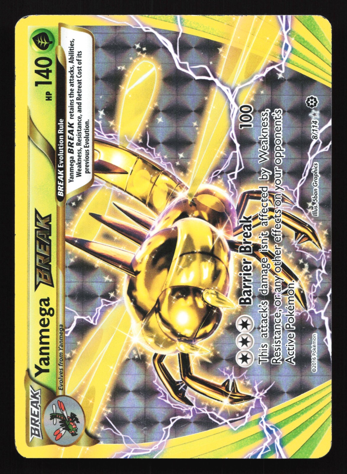 Pokemon Yanmega BREAK 8/114 Steam Siege Ultra Rare Holo MP