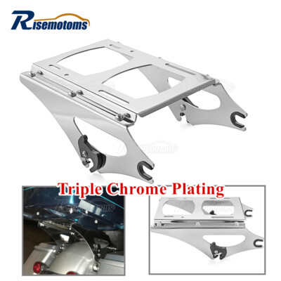 Quick Release Two-Up Back Pack Mounting Luggage Rack For Harley Touring Models