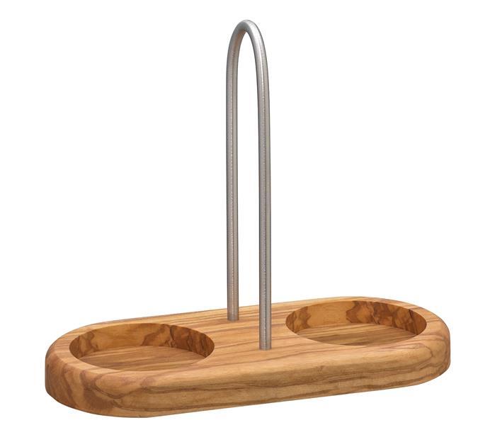 Salz- Und Pfeffermühlentablett Aus Holz - Mühlenuntersetzer Für Theke Bis 6,3cm Durchmesser