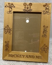 Walt Disney Mickey And Me Carved Etched Wood 5x7 Photo Picture Frame Thailand