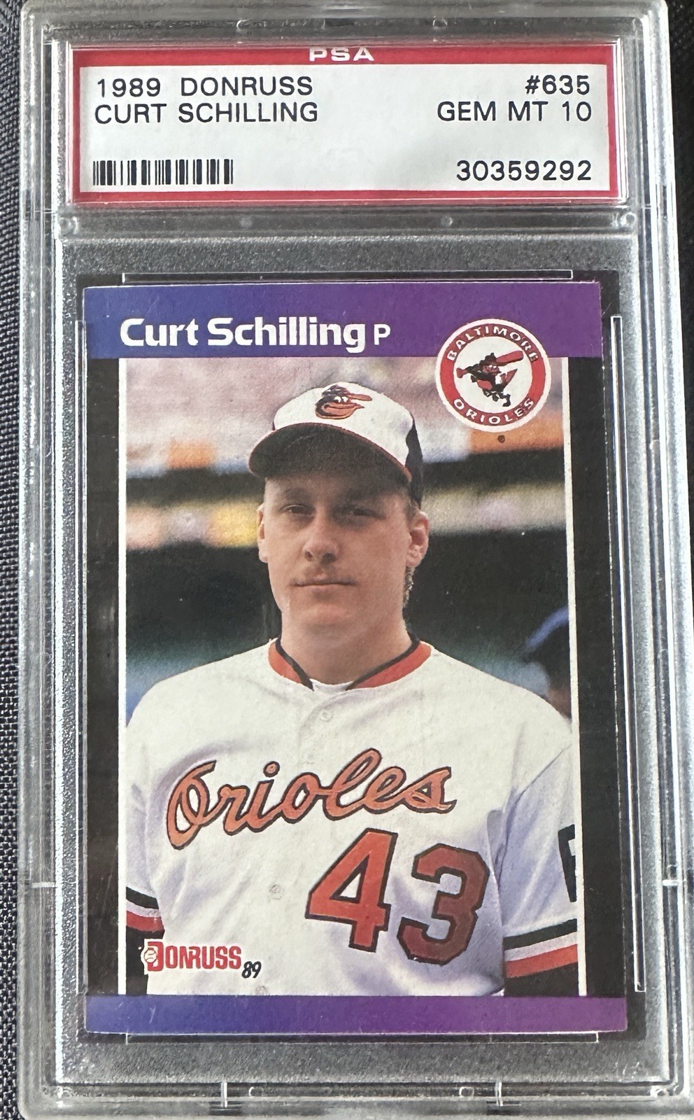 1989 Donruss #635 Curt Schilling PSA 10 Gem Mint