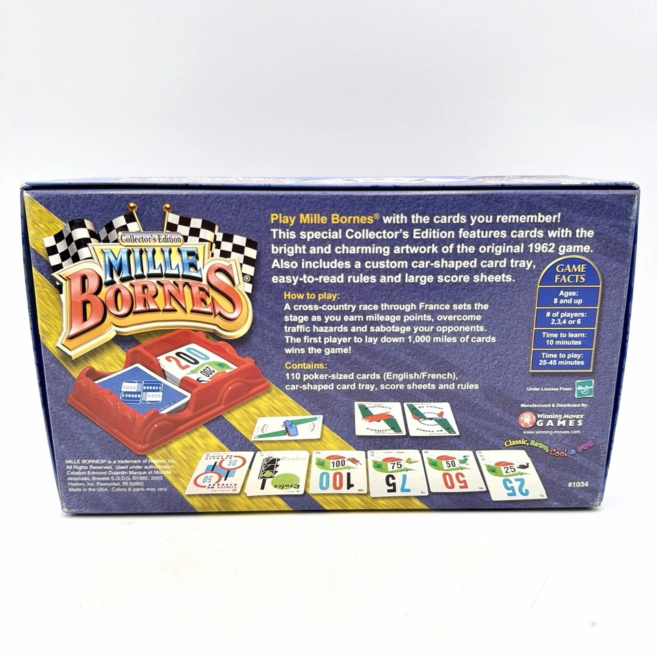 MILLE BORNES Collectors Edition Classic Auto Race Card Game 2003 - Open Box NEW - Image 2 of 4