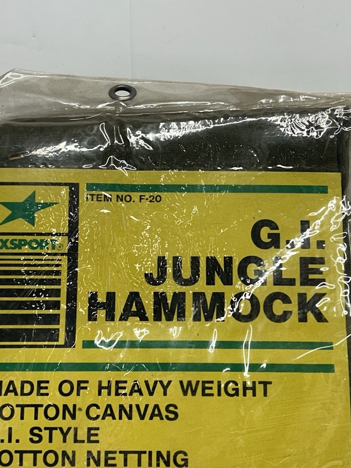 G. I. Hamaca Selva F-20 TEXSPORT 82"X26"X18" Verde Ejército Vintage Árbol Militar Foto 4 de 4