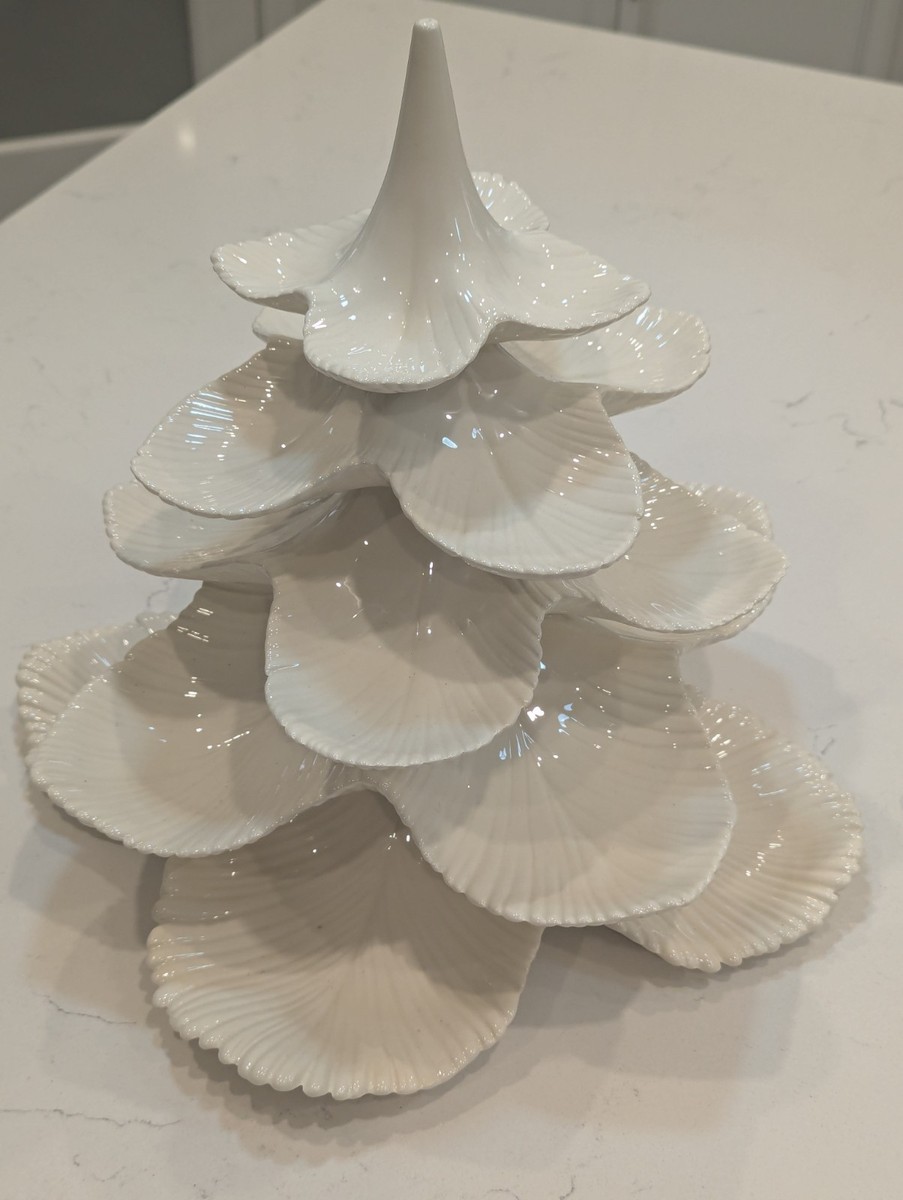 JAMAR Mallory Studio Stacking Ceramic Mold Tiered Treat Tree White