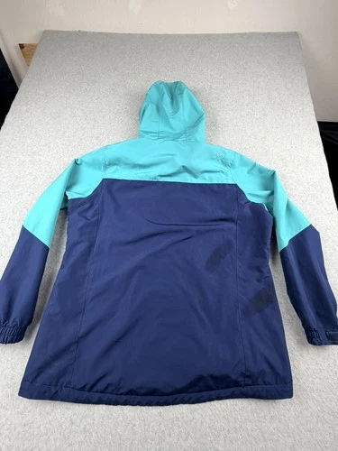 Magellan Outdoors Rain Jacket XL Navy Blue Aqua Hooded Full Zip Fleece Lined image 7
