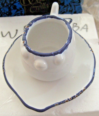 VERONESE DESIGN by UNICORN STUDIO  FINE PORCELAIN  FISH CUP & SAUCER   ORIG. BOX