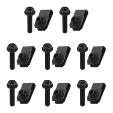 8Pcs U-Style Clip-On M5-0.8 Bolt Nut U-Type Fasteners Manganese Steel Black