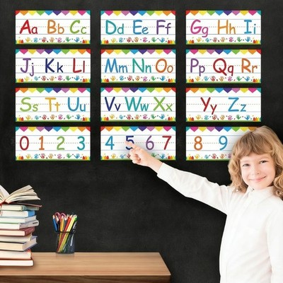 Interactive Alphabets And Number Teaching Aid Cards Designs For Youngly Children