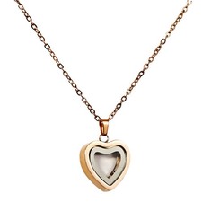 Heart Print Pet Ashes Memorial Necklace for Dog  Cat Ashes Rose Gold 