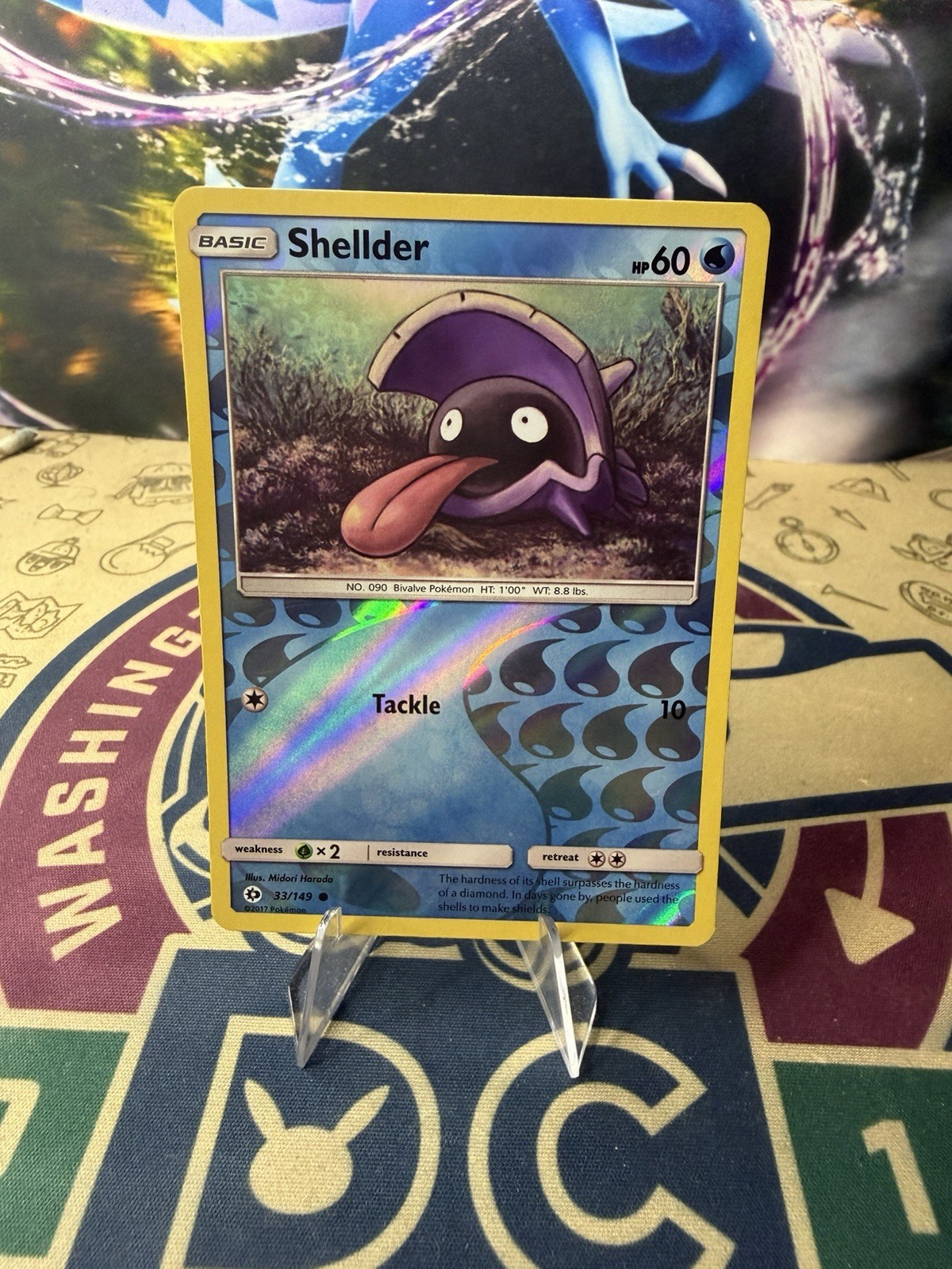 Shellder 33/149 Reverse Holo Sun & Moon Base Set Pokemon Card TCG