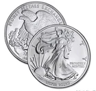 ONE ROLL-FIFTY (50) 0.10 (1/10) Troy Ounce .999 Silver Walking Liberty Rounds