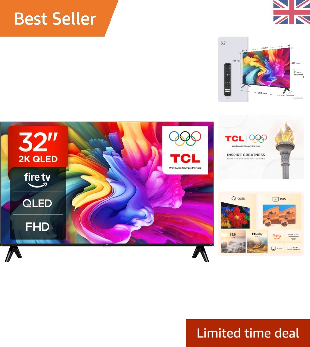 TV QLED Fire 32" con Alexa - Qualità delle immagini eccezionale