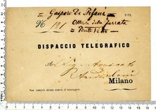 BUSTA DISPACCIO TELEGRAFICO MOD. T-72 REGI TELEGRAFI STAZIONE DI MILANO (1/05)