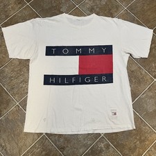 Vintage 90  s Tommy Hilfiger Classic Logo T-shirt XL Flag Shirt Polo Retro Promo
