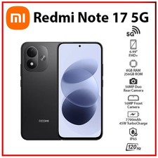 Xiaomi Redmi Note 17 5G 8GB+256GB BLACK Dual SIM Unlocked Android Mobile Phone