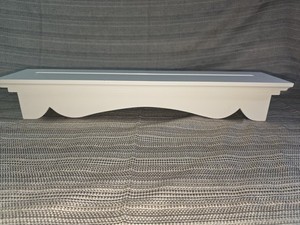 White Wooden Wall Shelf with Plate Holder 20 x 4 x 3