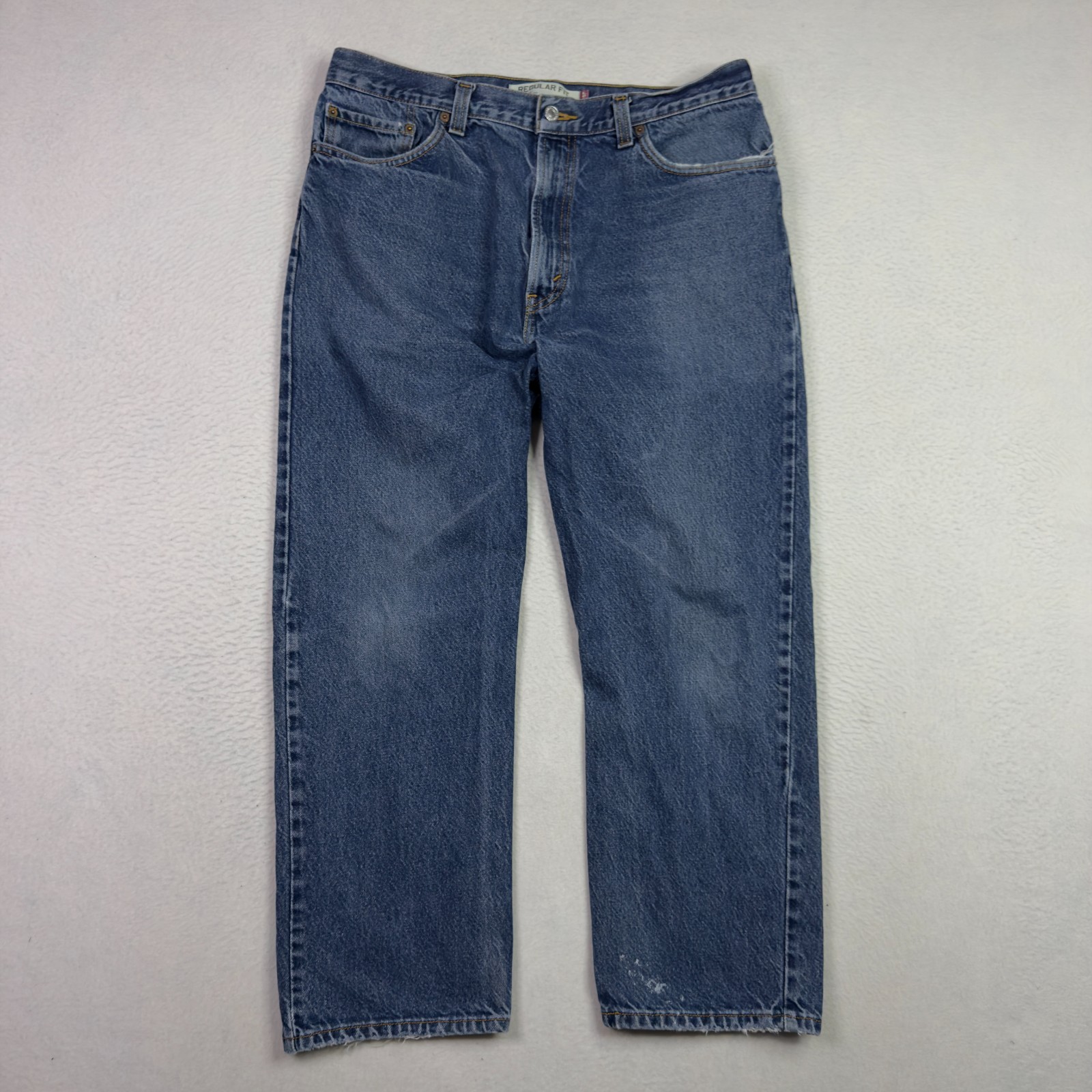 VTG Levis 505 Jeans Mens 34x28 Blue Wash Baggy Relaxed Straight Leg Y2K Distress thumbnail 3