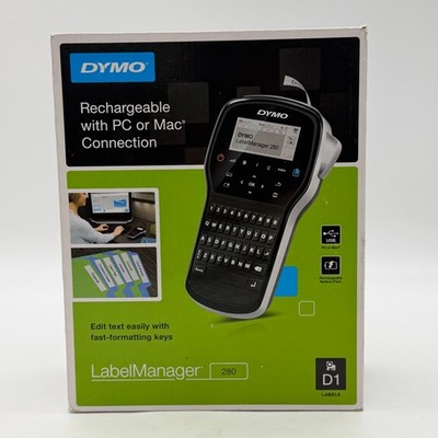 DYMO Label Manager 280 Hand Held  Rechargeable Label Maker takes D1 Labels