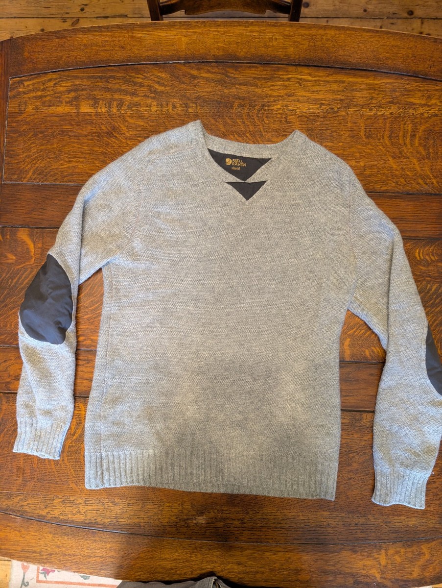 Fjallraven grey jumper woods sweater 100% pure new wool