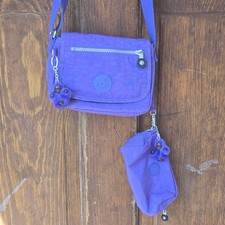 Mini borsa a tracolla Kipling Sabian con marsupio viola 2 catene di scimmie usata in ottime condizioni