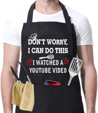 Funny Apron for Men Women - Father's Day Birthday Gifts, Cooking Grilling