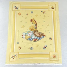 Little Suzy s Zoo 2006 Cotton Yellow 35x45 Baby Quilt Wall Hanging Fabric Panel