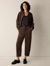 Eileen Fisher Organic Cotton Stretch Corduroy Arch Pant, Color: HAZELWOOD