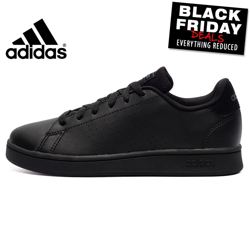 ADIDAS - Junior Kids Boys Advantage Smart Casual School Shoes Trainers Black