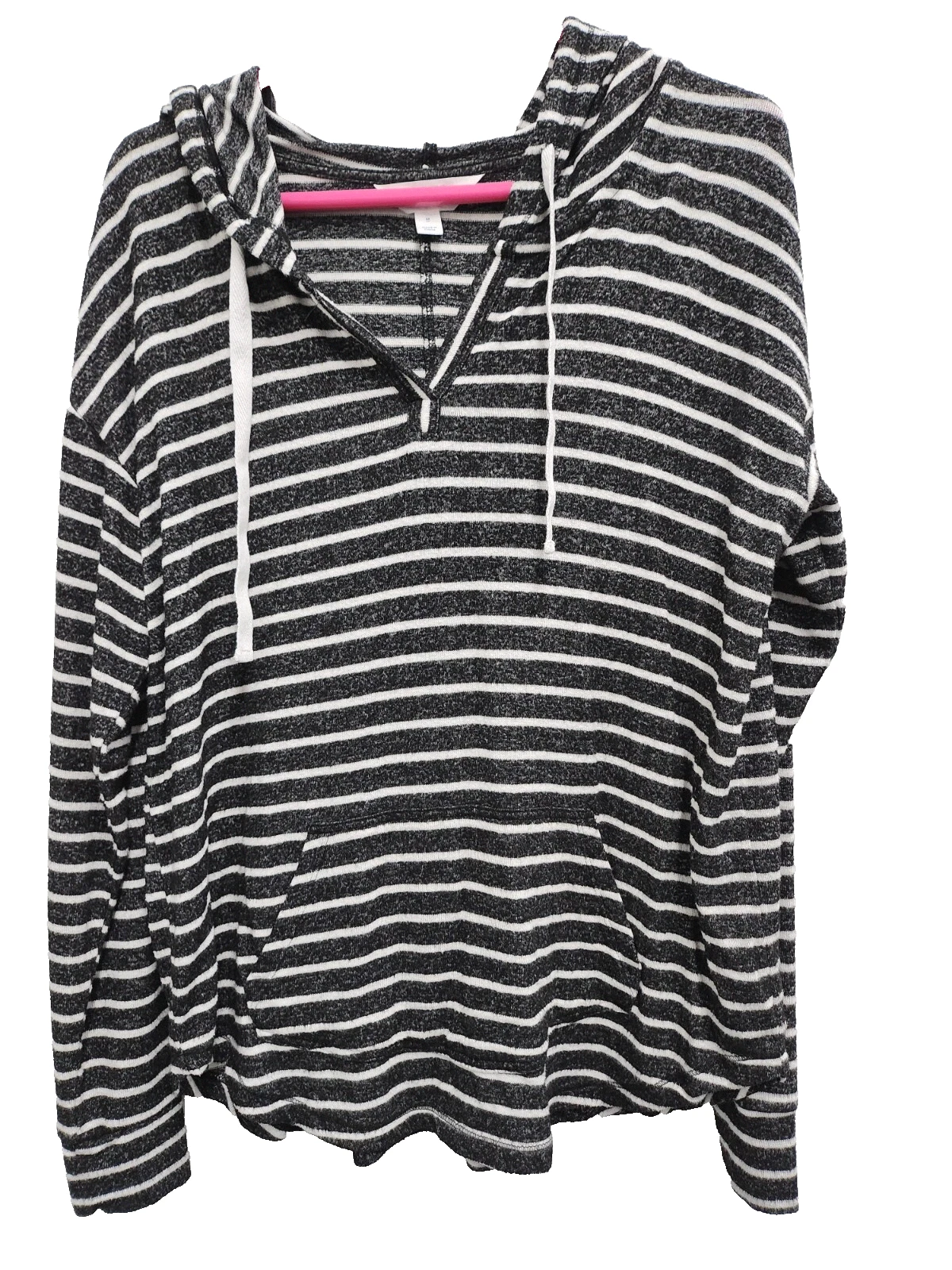 Market & Spruce Stitch Fix Women Hoodie Medium Gray Striped Brushed Pullover