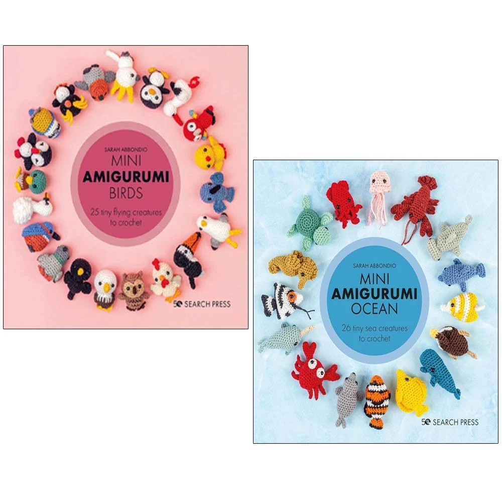 Sarah Abbondio Collection 2 Books Set Mini Amigurumi Ocean,Mini Amigurumi Birds