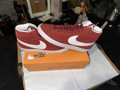 Nike Blazer Mid 77 CI1172-601 Red White Suede Size Mens 9