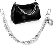 Silver Pearl Purse Chain Extender for Handbags and Crossbody Bags