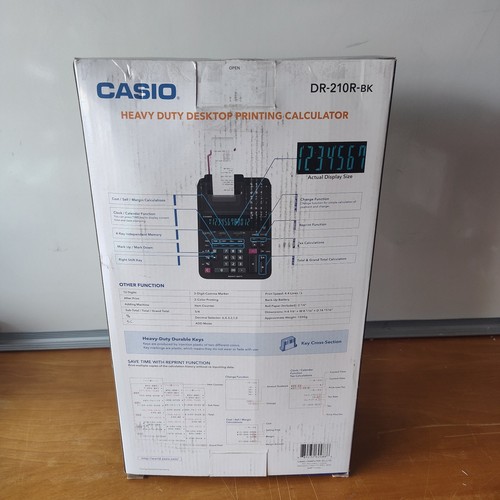 Casio DR-210R Heavy-Duty Desktop Printing Calculator 12-Digit Display In Box - Picture 10 of 17
