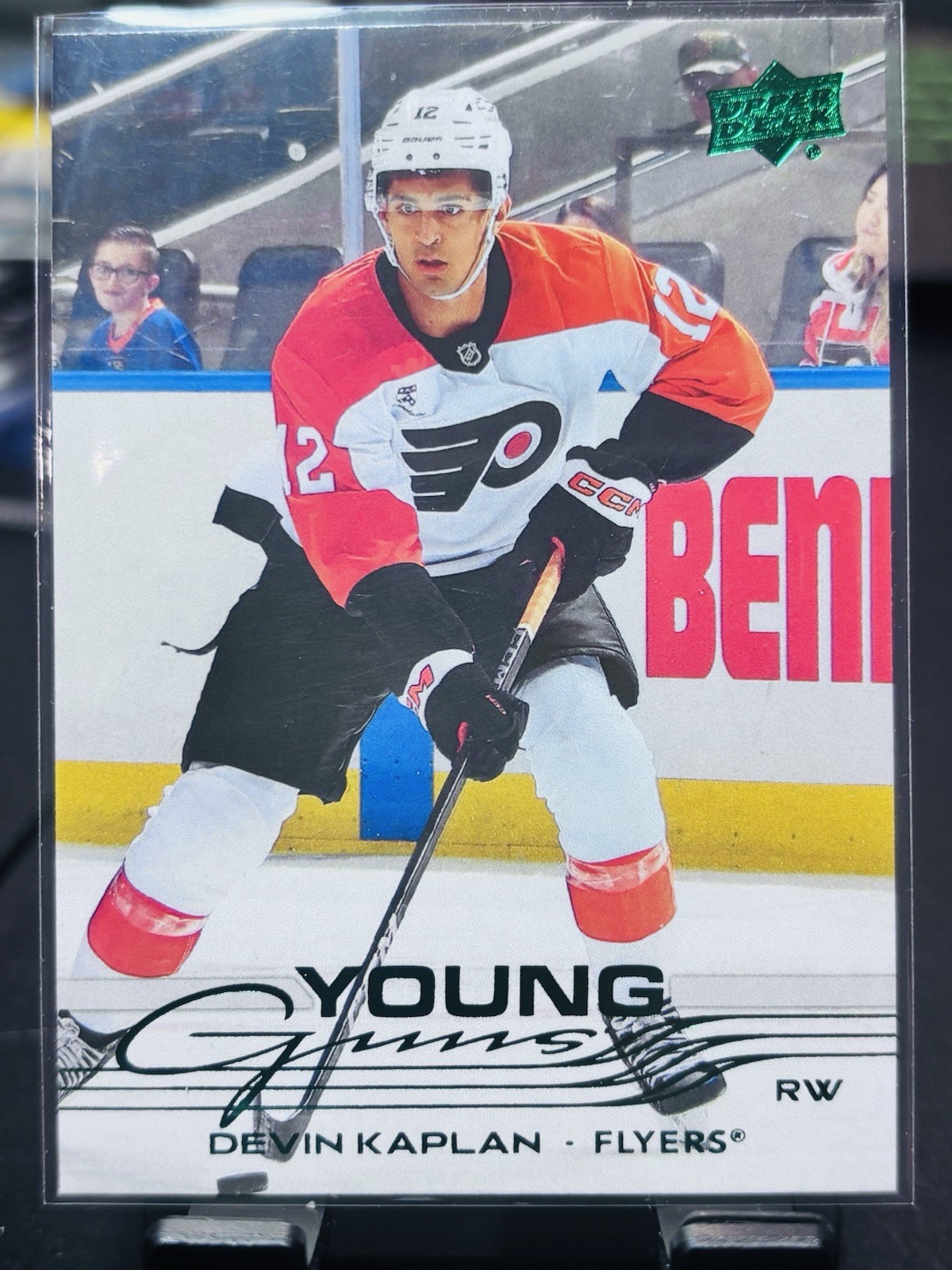 Devin Kaplan 2025-26 Upper Deck Series 2 YOUNG GUNS HOLIDAY Rookie #473 (Green)