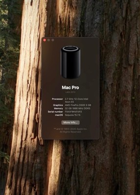 Apple Mac Pro(Late 2013) 12‑Core Xeon • 32GB RAM • 1TB SSD