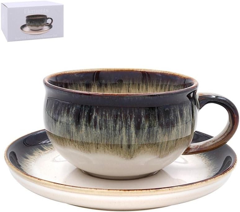 Lesser & Pavey Reactive Glaze Cup and Saucer Set | Lovely Tea Cup Set Perfect f