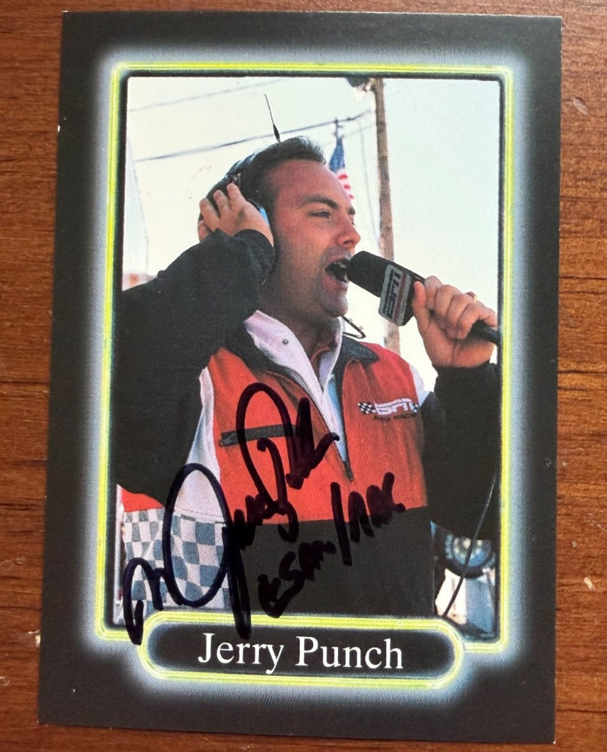 Jerry Punch Signed 1990 MAXX NASCAR Autograph 