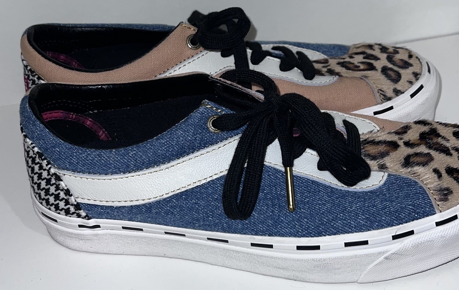 Vans Bold Ni Bender Patchwork Leopard Denim Hound… - image 5