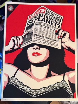 Shepard Fairey  Global Warning  Print S/N L/E Obey Giant 2009