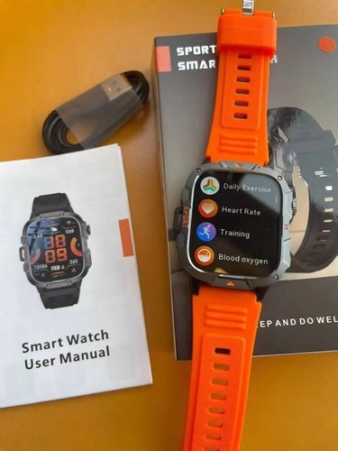 5ATM Waterproof Military Grade Smart Watch, 1.96" AMOLED Screen, Health Monitor - Picture 11 of 33
