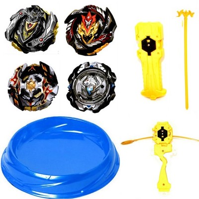 Elrozo 4er Bursttop 03 Black Edition Set Kreisel für Beyblade Burst Arena