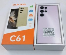 (133) LARGE 6.88" SCREEN MOBILE PHONE - NEW BOXED PURPLE OUTIKEL C61 128GB.