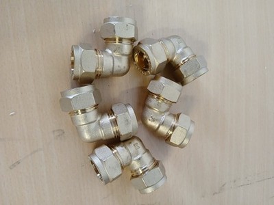 5 Stück 15 mm gleich 90 ° Messing Winkel Kompression Wasser Sanitär Projekt