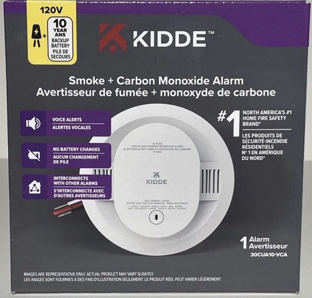 Kidde Smoke &Amp; Co Detect Alarm Hardwired + 10 Year Backup 30Cua10-Vca 21032774