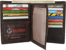 CAZORO Men's Hipster Bifold RFID Blocking Vintage Leather Multi-Card ID...