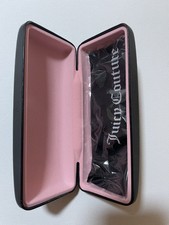JUICY COUTURE Black Hard-Shell Eye Glasses Sunglasses Case White Lettering
