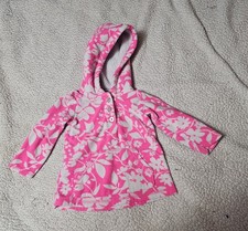 Carter's - Girls Size 12 Hot Pink Floral Fleece Hooded Pullover - Preowned