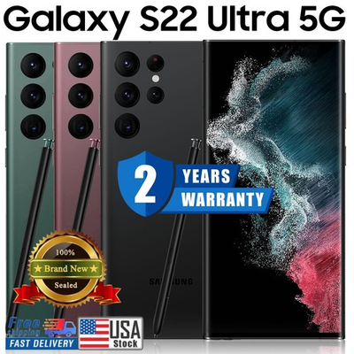 #ad NEW SEALED SAMSUNG GALAXY S22 ULTRA 5G UNLOCKED 512GB 256G 128G 2 YEAR WARRANTY $343.99