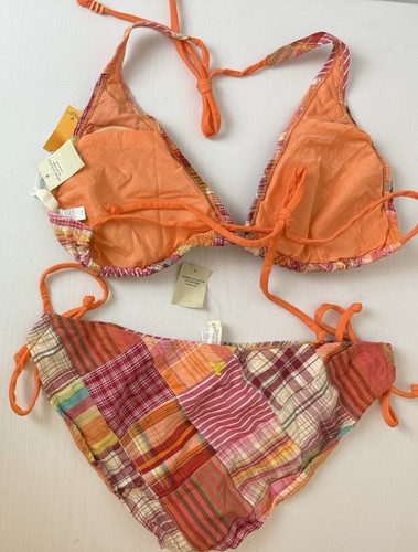 Vintage NWT American Eagle Two Piece Bikini Patchwork Y2K (XL Top/ Small Bottom) - Picture 2 of 4